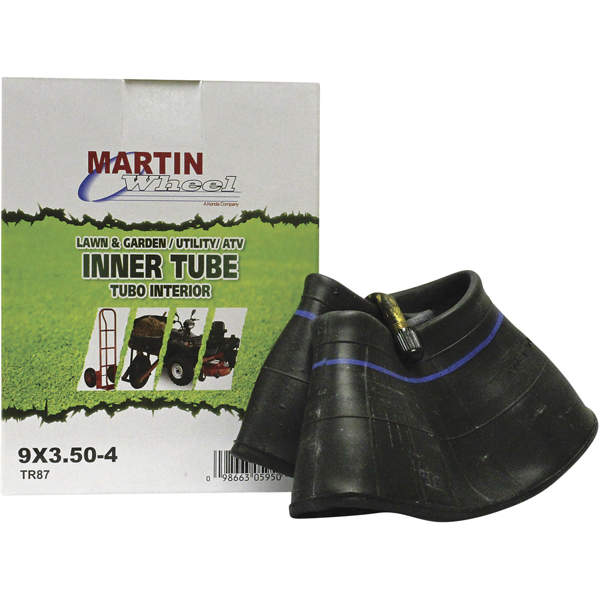 Martin Wheel Inner Tube, 9x350-4in., Bent Valve, Model# T9354K